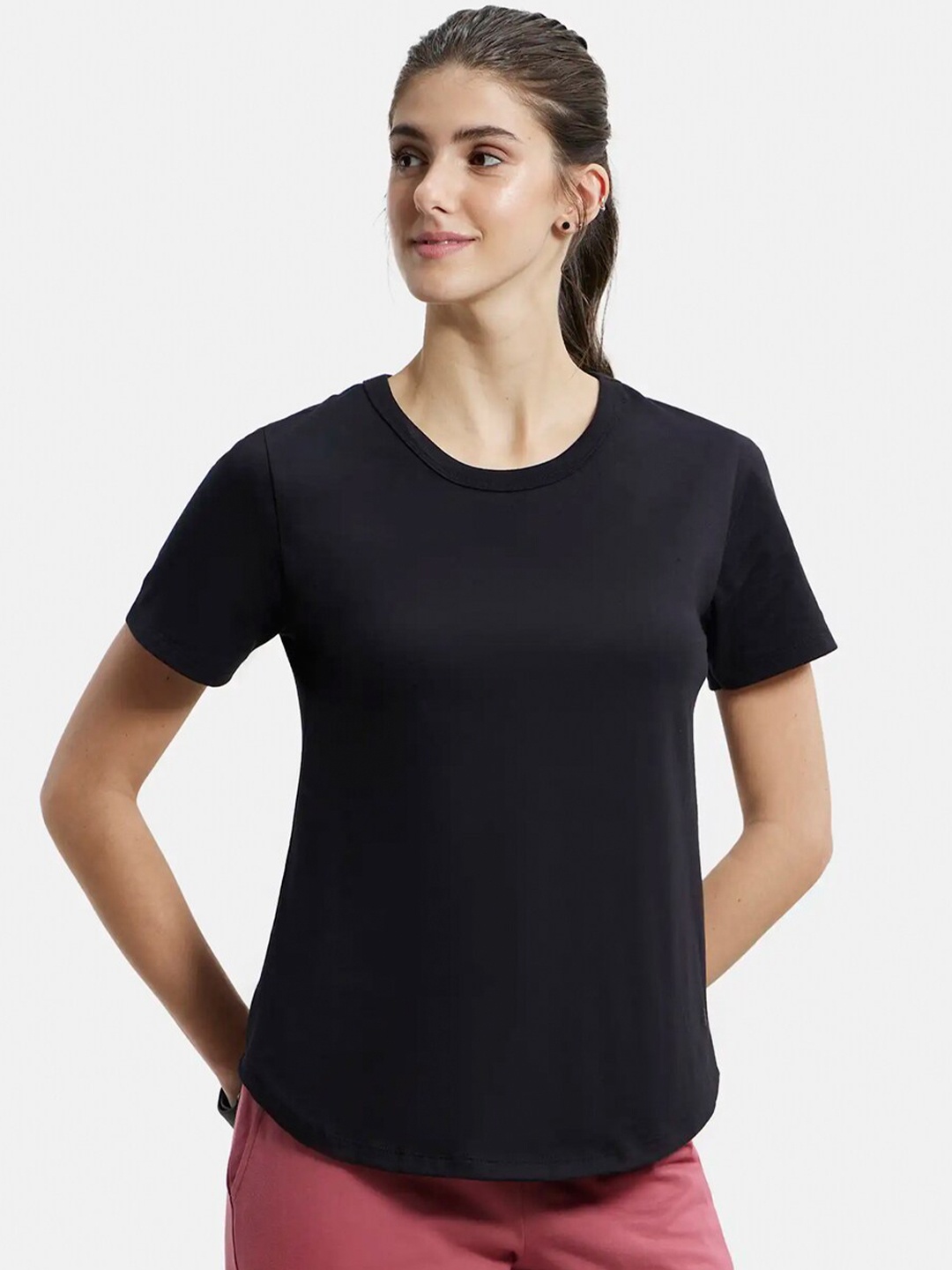 

Jockey Round Neck Relaxed Fit Cotton T-shirt, Black