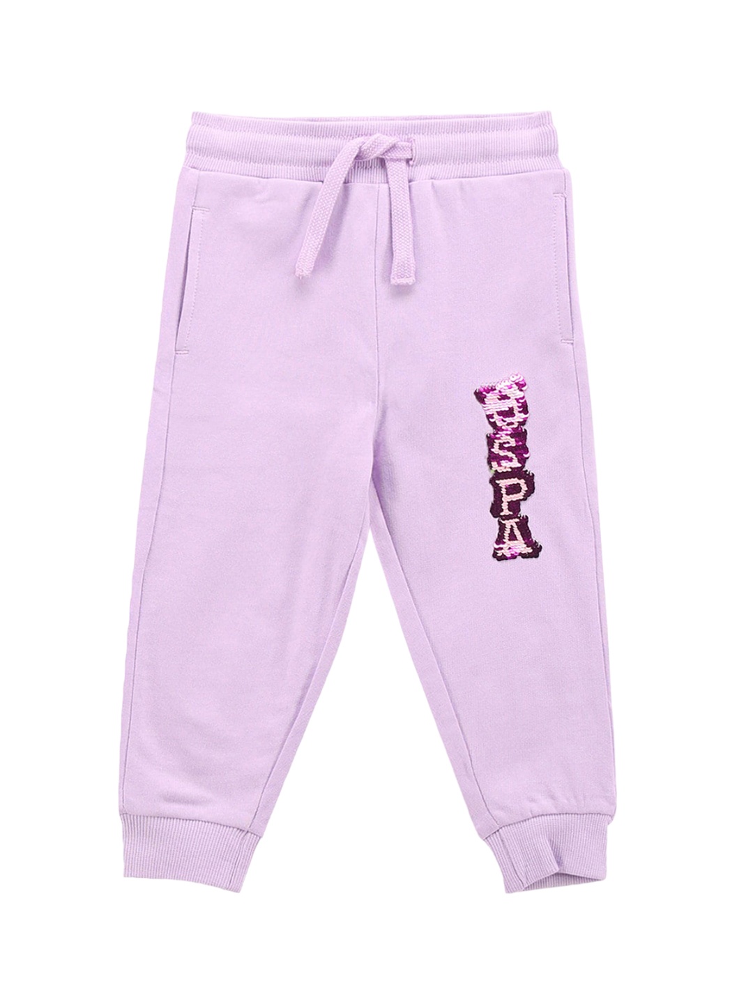 

U.S. Polo Assn. Kids Girls Sequinned Pure Cotton Joggers, Purple
