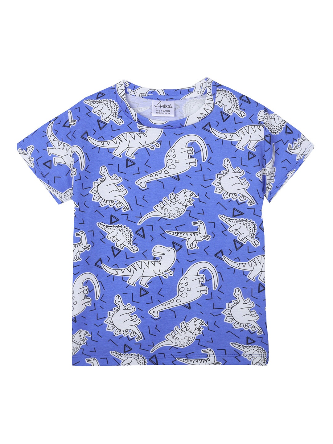 

Anthrilo Infant Boys Printed Cotton T-shirt, Blue