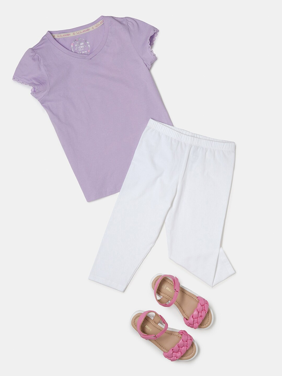 

Jockey AG18 Girls Mid-Rise Slim Fit Capris, White