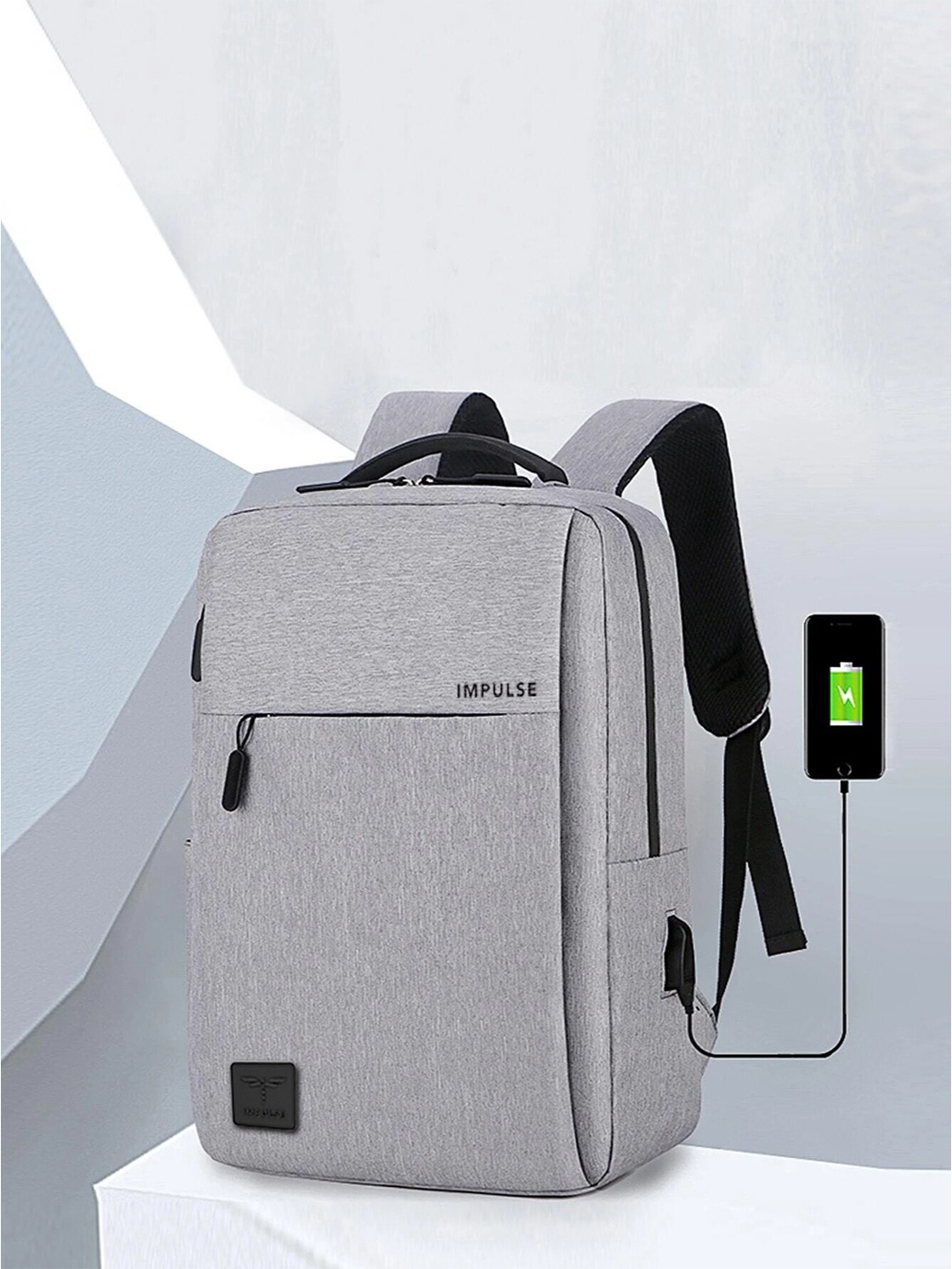 

Impulse Unisex Backpack with Compression Straps -Up to 16 inch, Grey