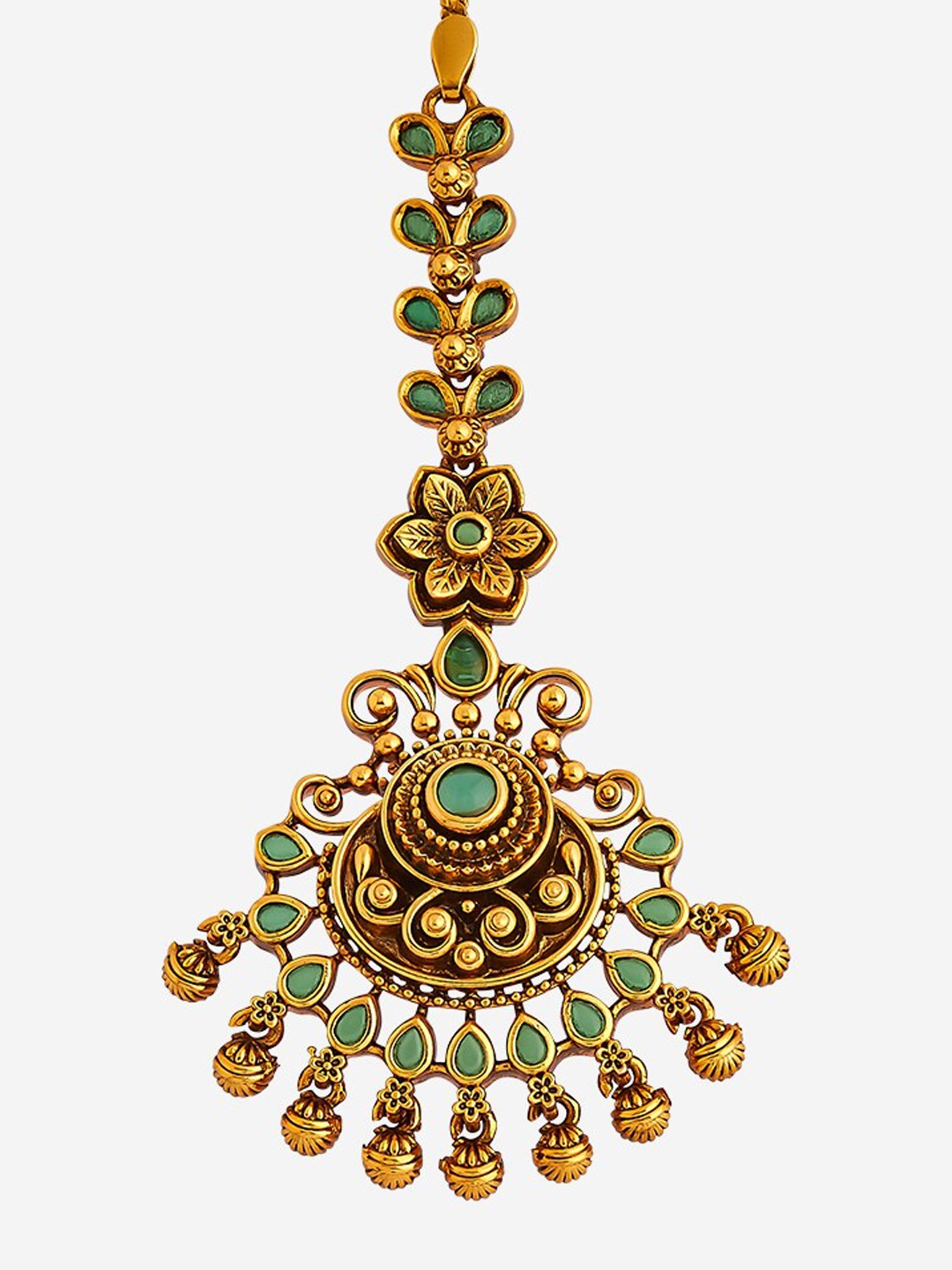 

Kushal's Fashion Jewellery Gold-Plated Artificial Stones Studded Maang Tikka