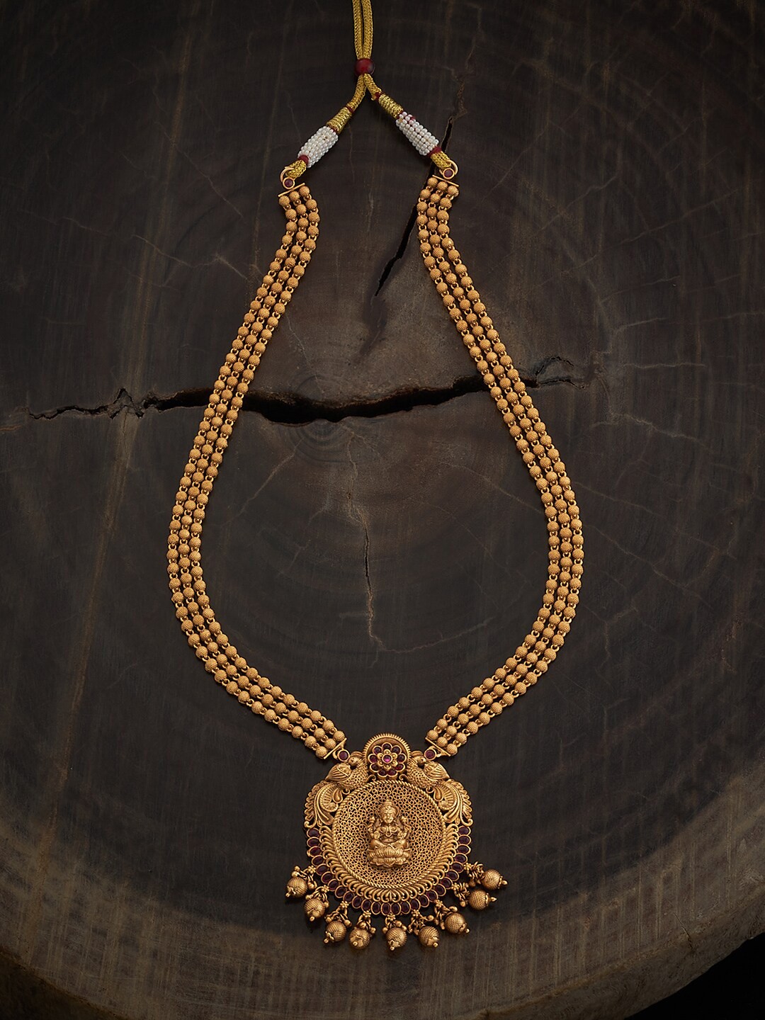 

Kushal's Fashion Jewellery Artificial Stones Gold Plated Antique Necklace