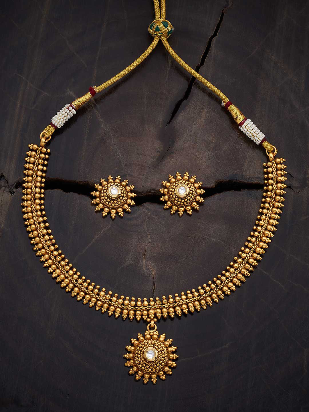 

Kushal's Fashion Jewellery Gold-Plated Kundan-Studded Jewellery Set