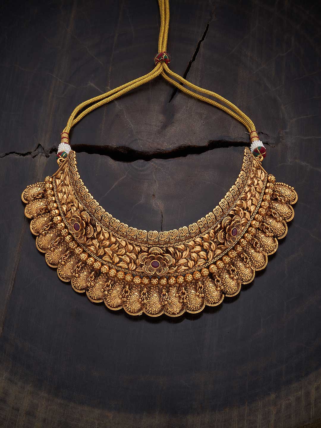 

Kushal's Fashion Jewellery Gold-Plated Antique Necklace