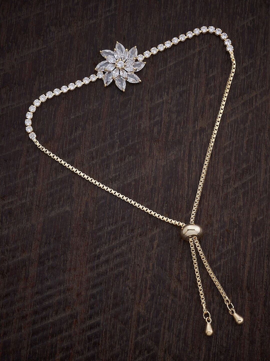 

Kushal's Fashion Jewellery Gold-Plated Cubic Zirconia Charm Bracelet