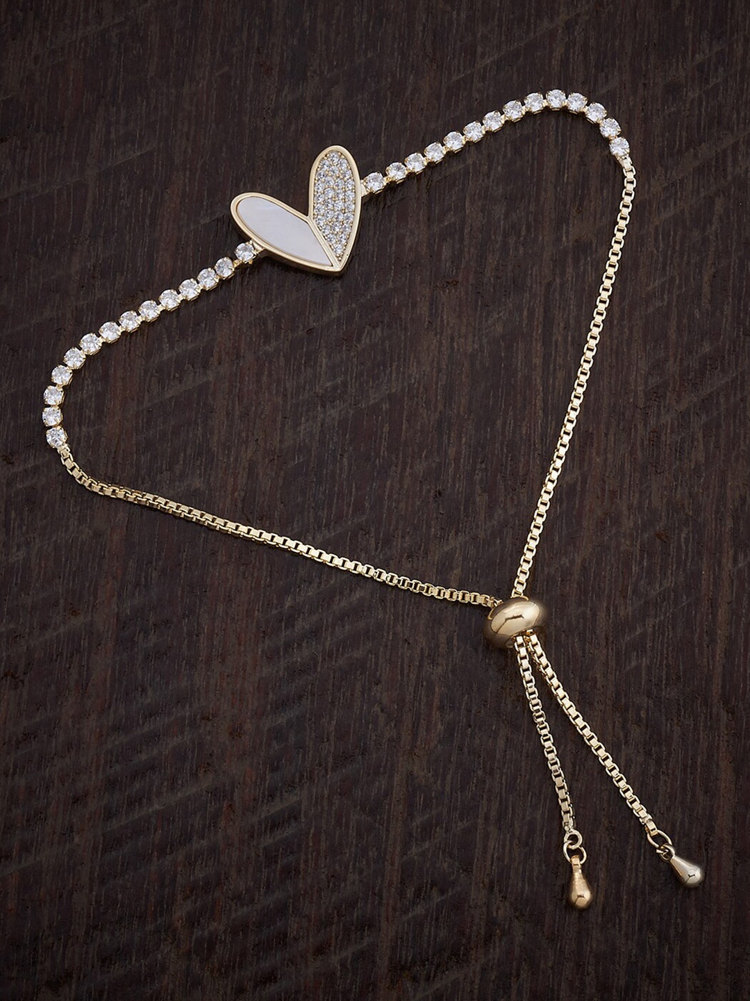 

Kushal's Fashion Jewellery Gold-Plated Cubic Zirconia Wraparound Bracelet