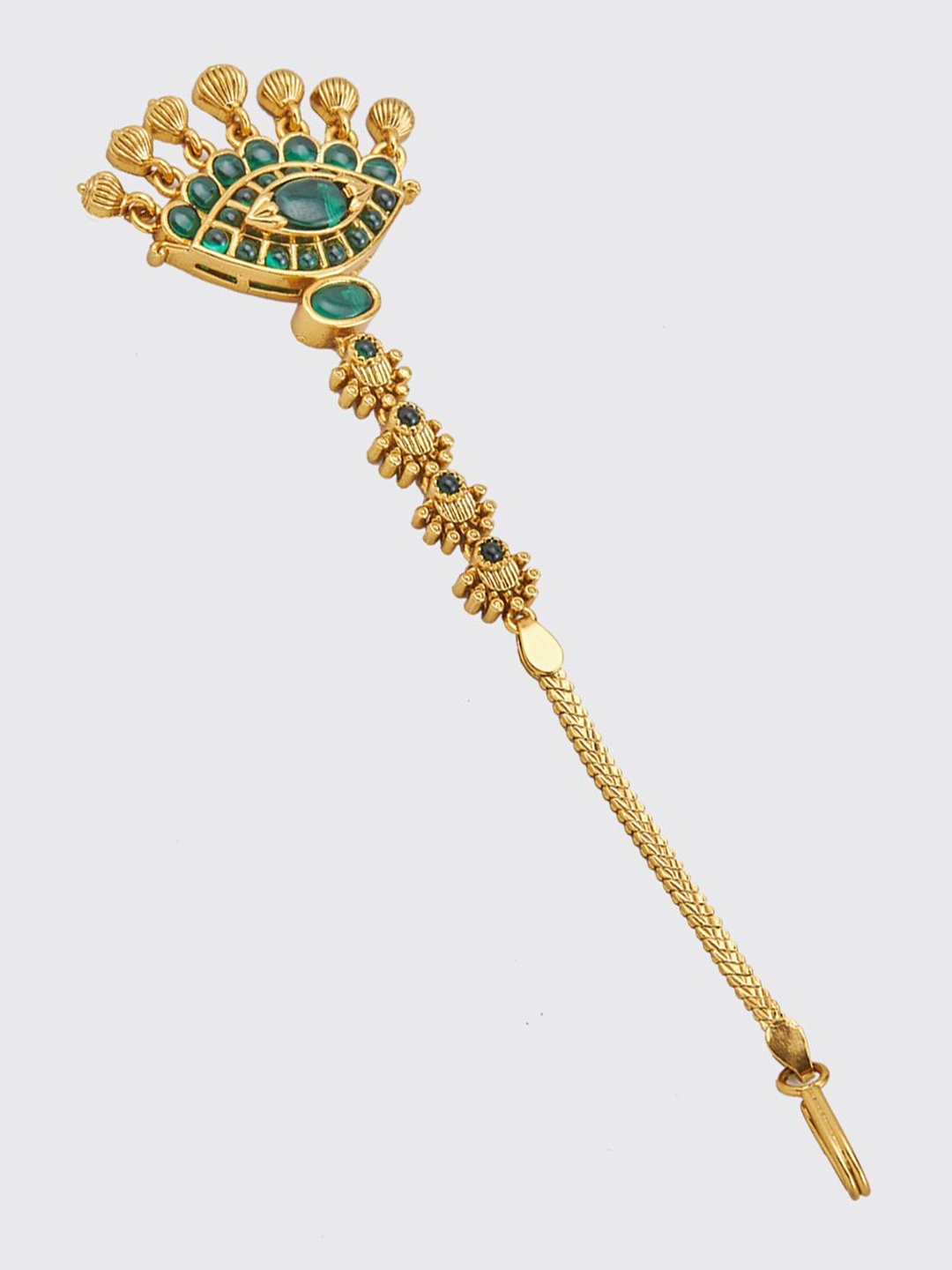 

Kushal's Fashion Jewellery Gold-Plated Artificial Stones Studded Maang Tikka