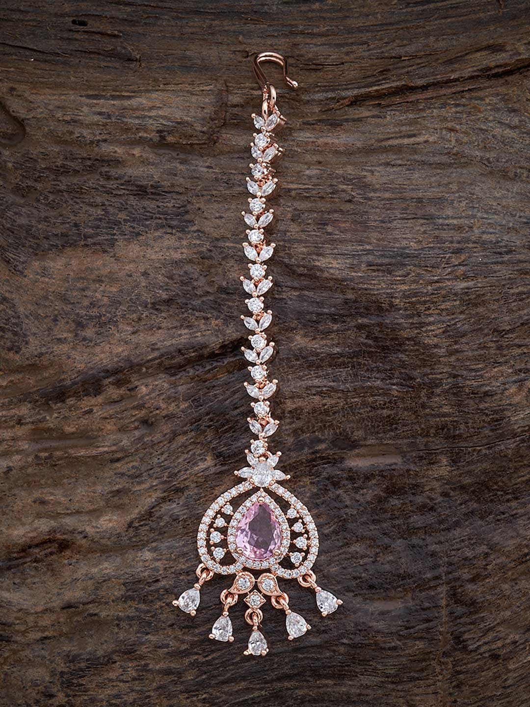 

Kushal's Fashion Jewellery Rose Gold-Plated Maang Tikka