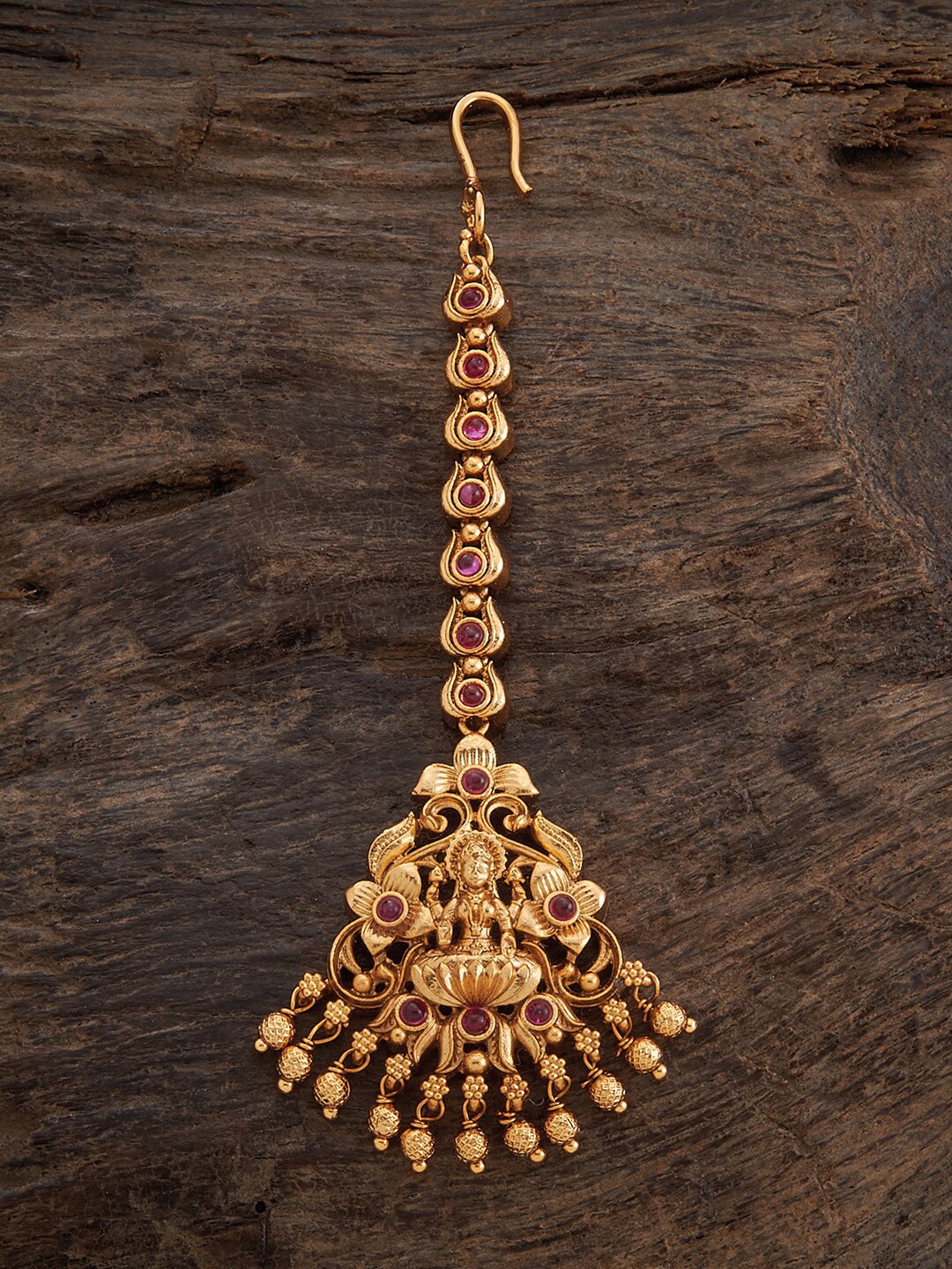 

Kushal's Fashion Jewellery Gold-Plated Artificial Stones Studded Maang Tikka