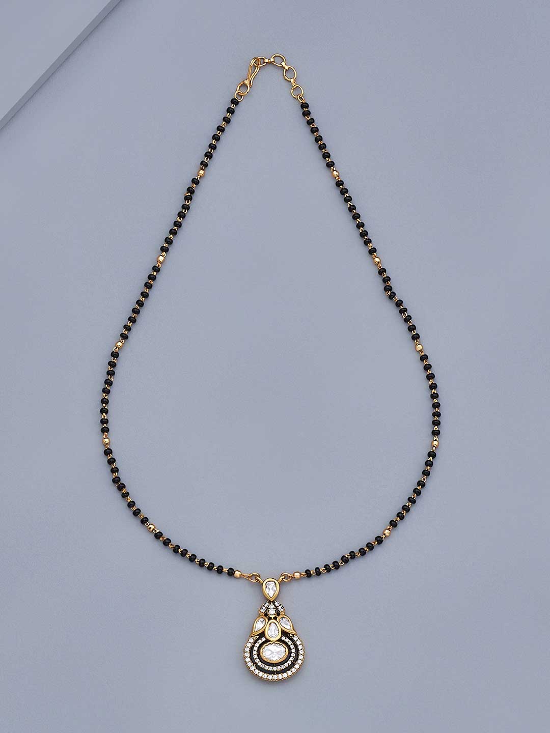 

Kushal's Fashion Jewellery Artificial Stones and Beads Mangalsutra, Gold