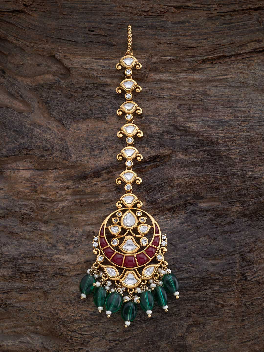 

Kushal's Fashion Jewellery Kundan Studded Maang Tikka, Gold