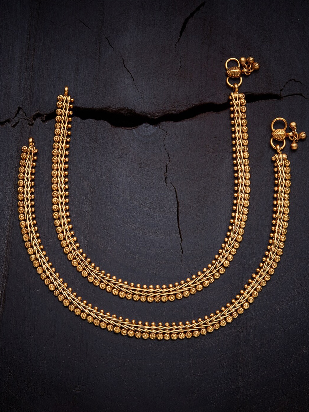 

Kushal's Fashion Jewellery Set of 2 Gold Plated Anklet