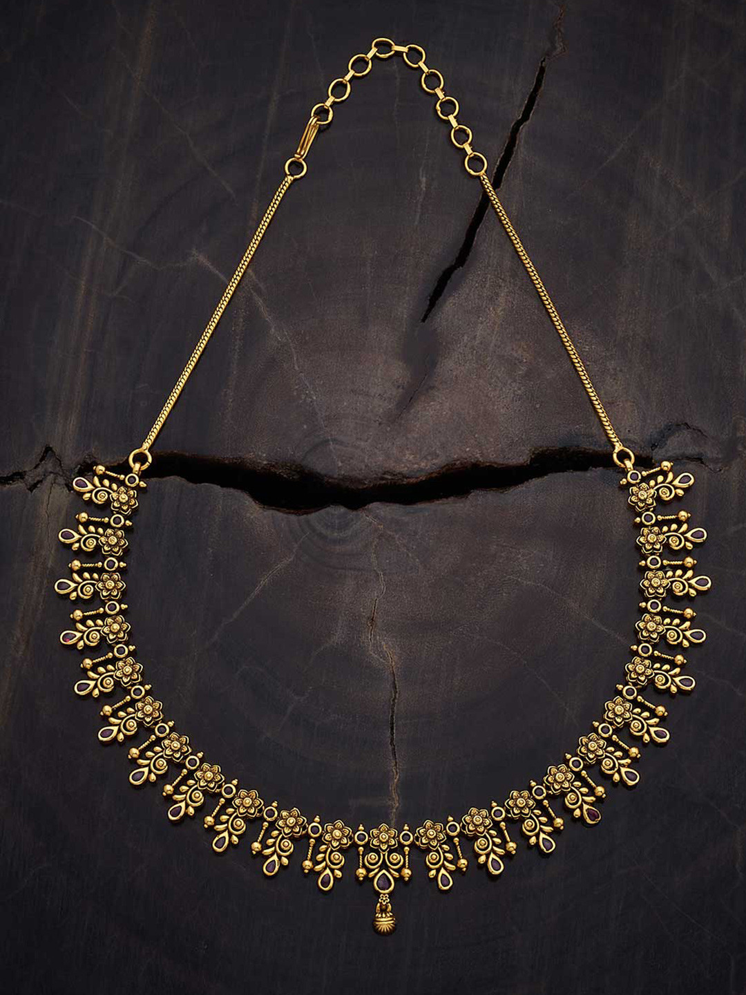 

Kushal's Fashion Jewellery Gold-Plated Antique Necklace