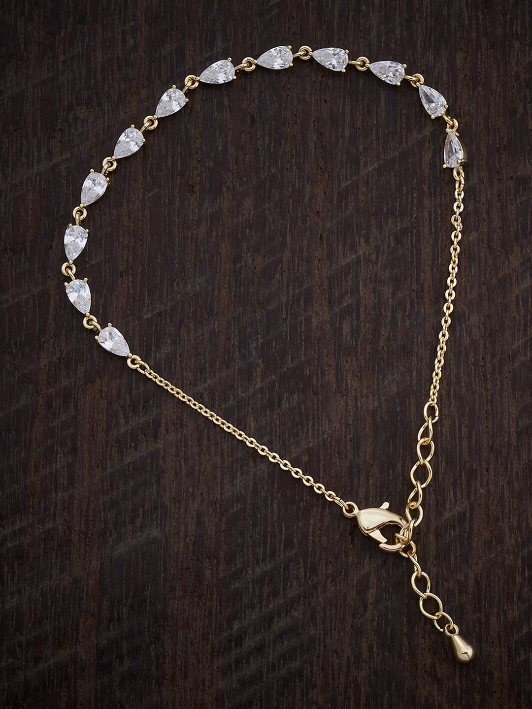 

Kushal's Fashion Jewellery Gold-Plated Cubic Zirconia Charm Bracelet