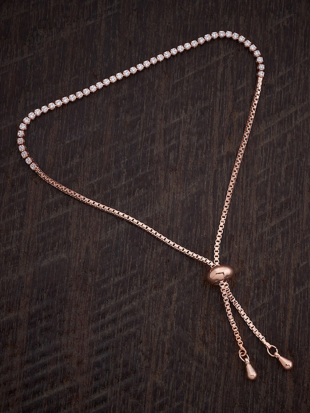 

Kushal's Fashion Jewellery Rose Gold-Plated Zircon-Studded Wraparound Bracelet