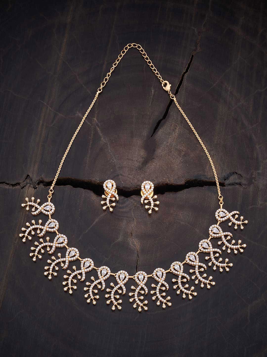 

Kushal's Fashion Jewellery Gold-Plated Zircon-Studded Jewellery Set