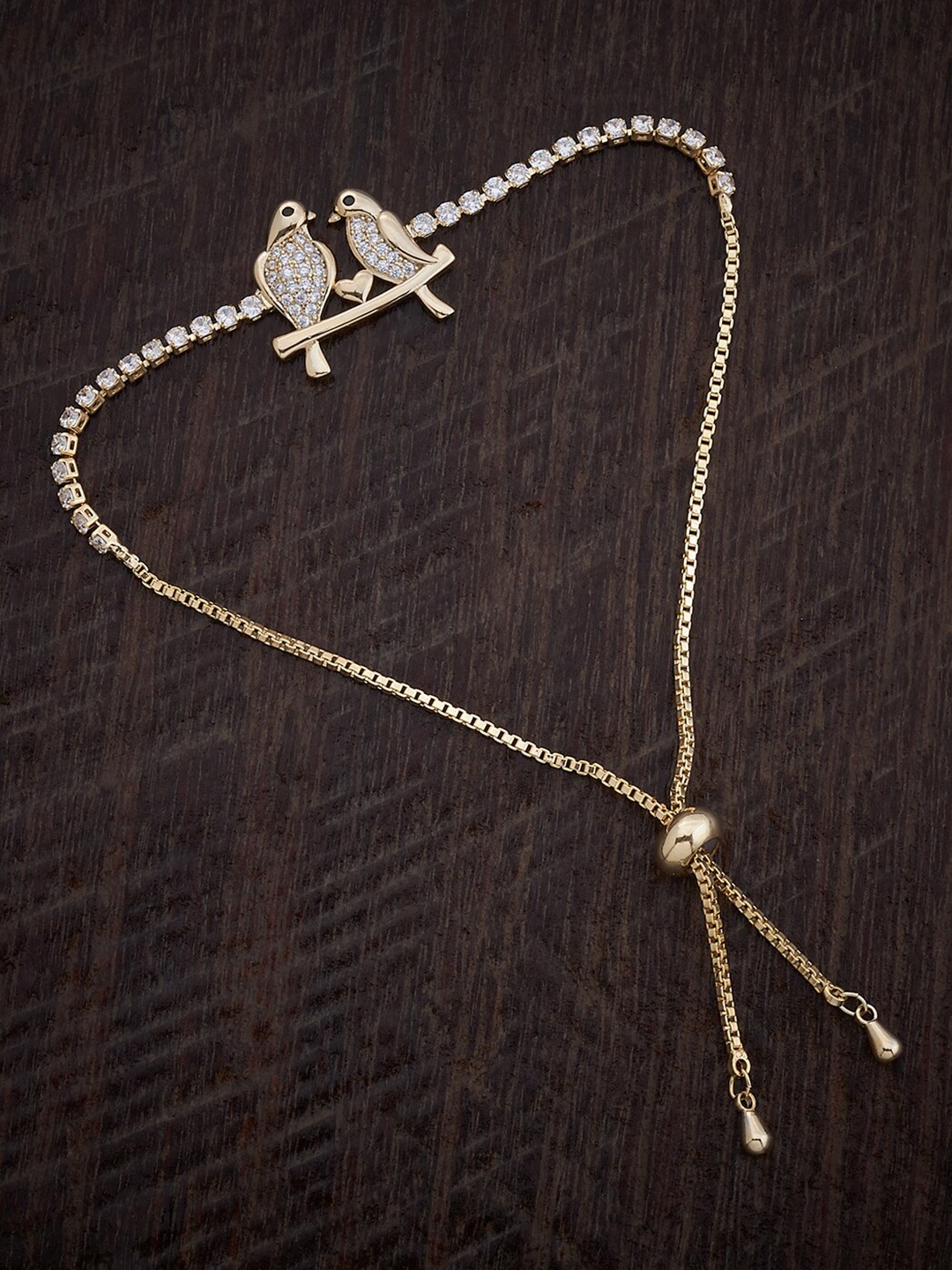 

Kushal's Fashion Jewellery Gold-Plated Cubic Zirconia Wraparound Bracelet