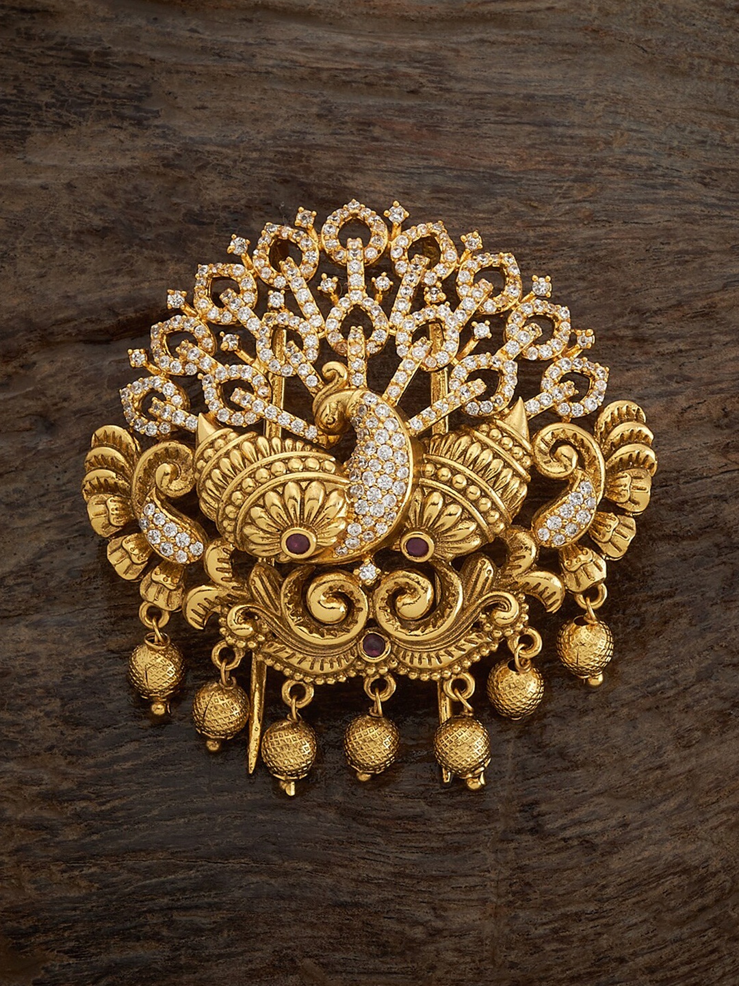 

Kushal's Fashion Jewellery Gold-Plated Embellished Hair Brooch