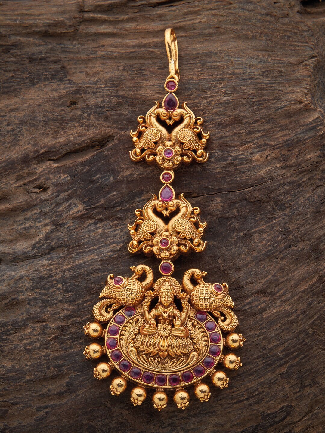 

Kushal's Fashion Jewellery Gold Plated Artificial Stones Maang Tikka