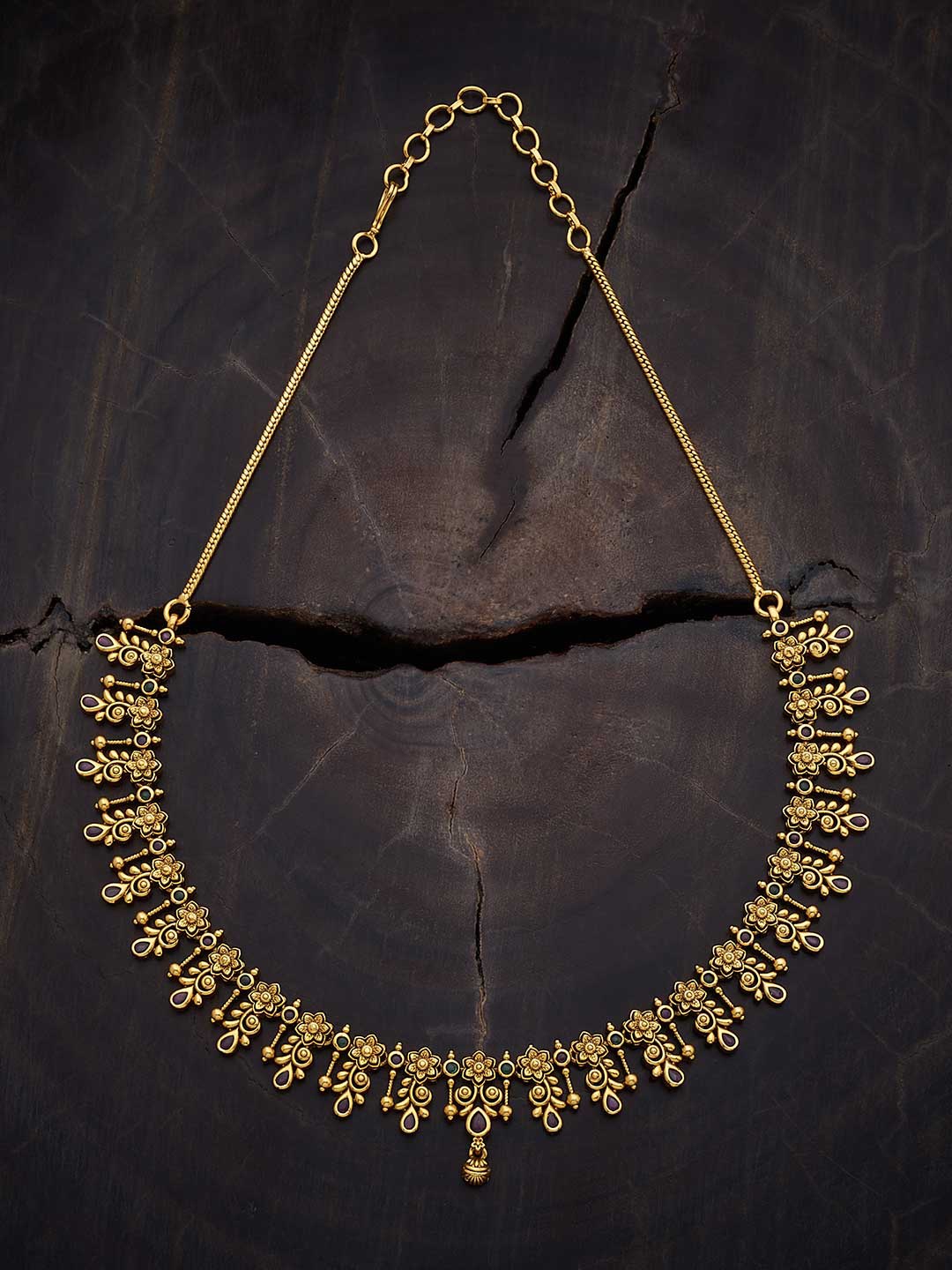 

Kushal's Fashion Jewellery Gold-Plated Antique Necklace