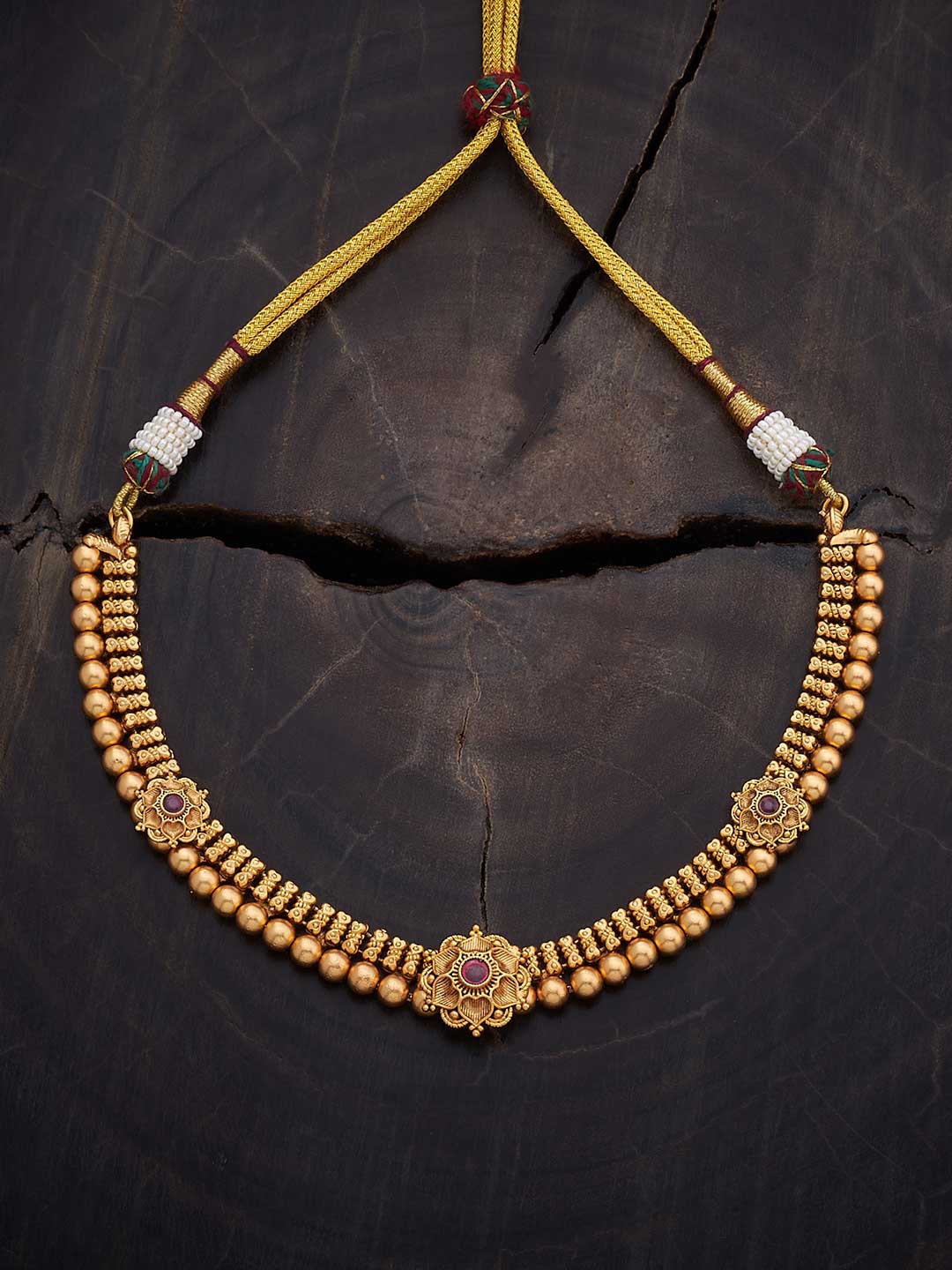 

Kushal's Fashion Jewellery Gold-Plated Antique Necklace