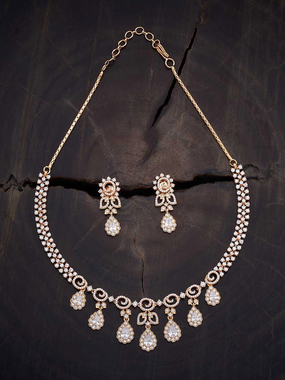 

Kushal's Fashion Jewellery Gold-Plated Zircon-Studded Jewellery Set