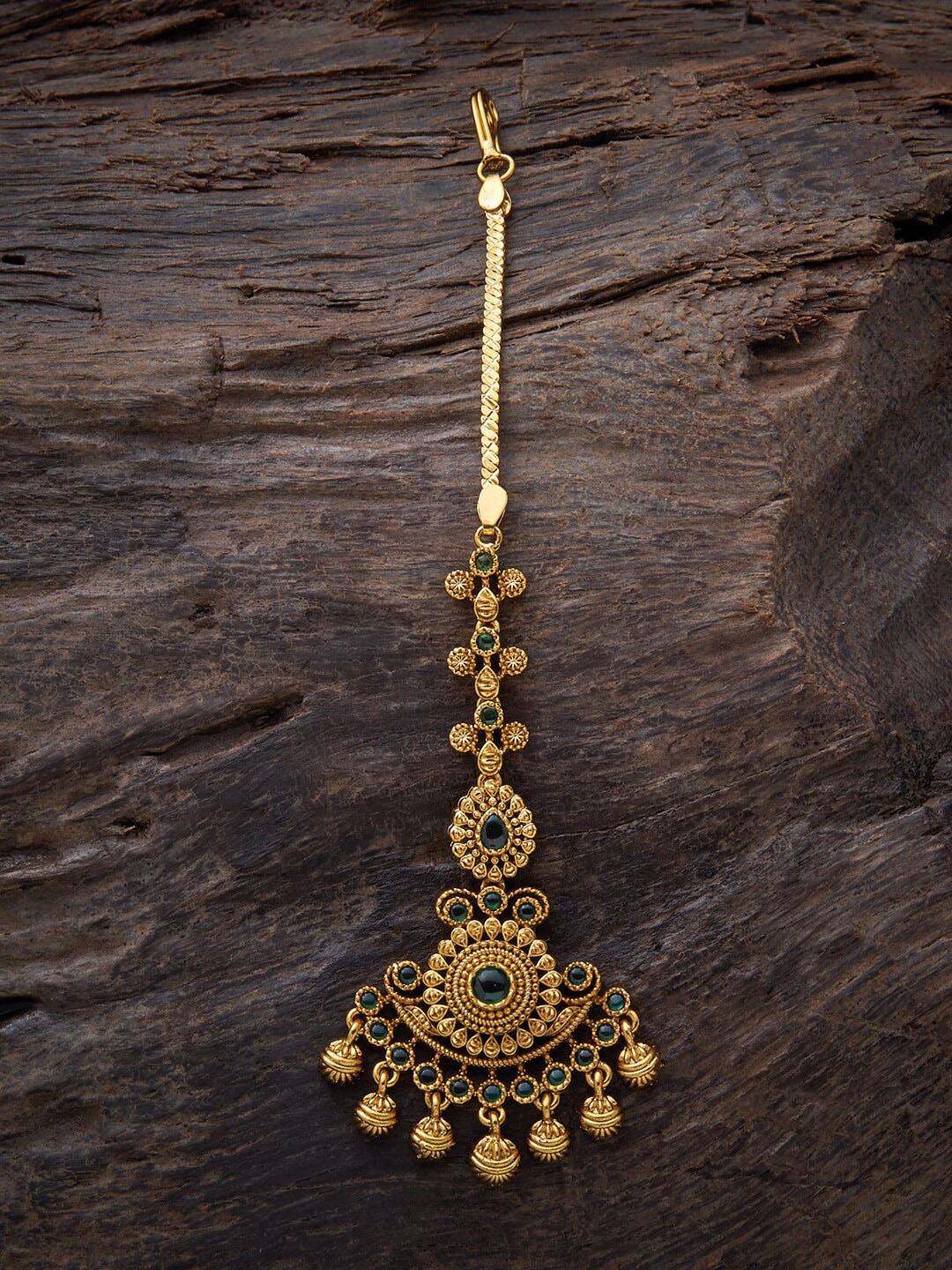 

Kushal's Fashion Jewellery Gold-Plated Artificial Stones Studded Maang Tikka