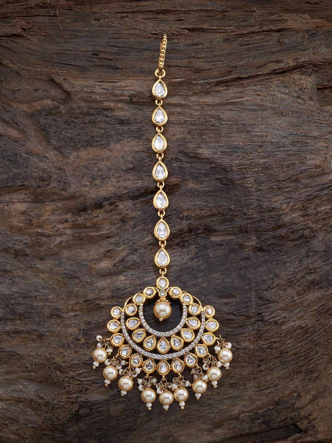 

Kushal's Fashion Jewellery Gold-Plated Kundan Studded Maang Tikka