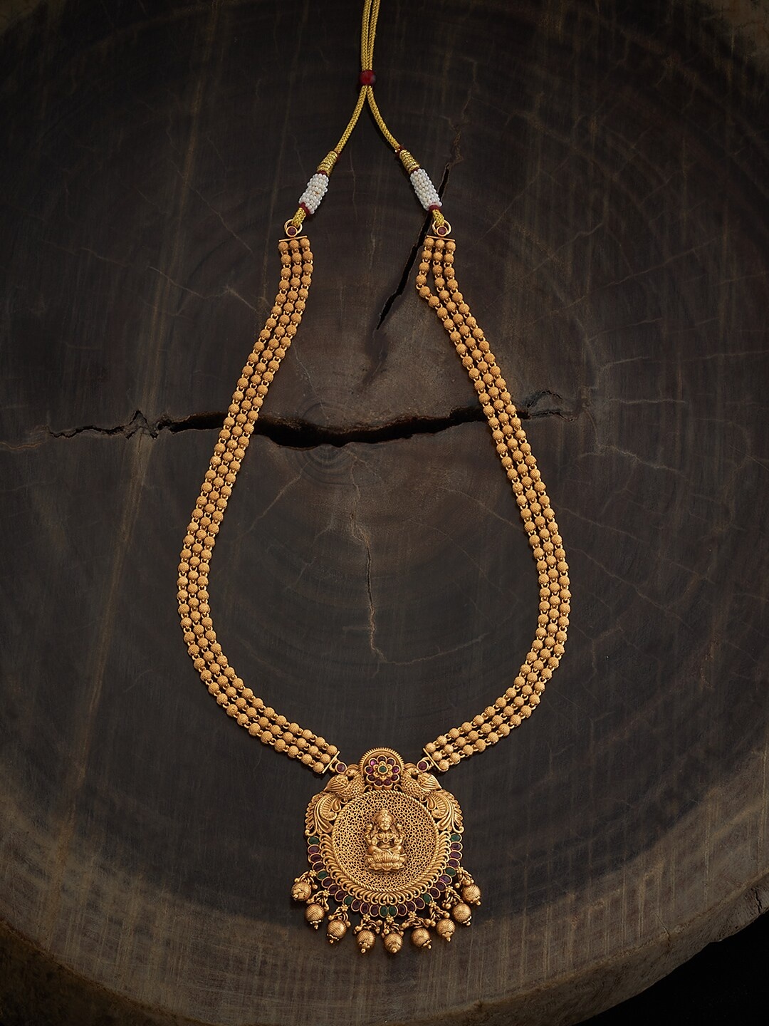 

Kushal's Fashion Jewellery Artificial Stones Gold Plated Antique Necklace