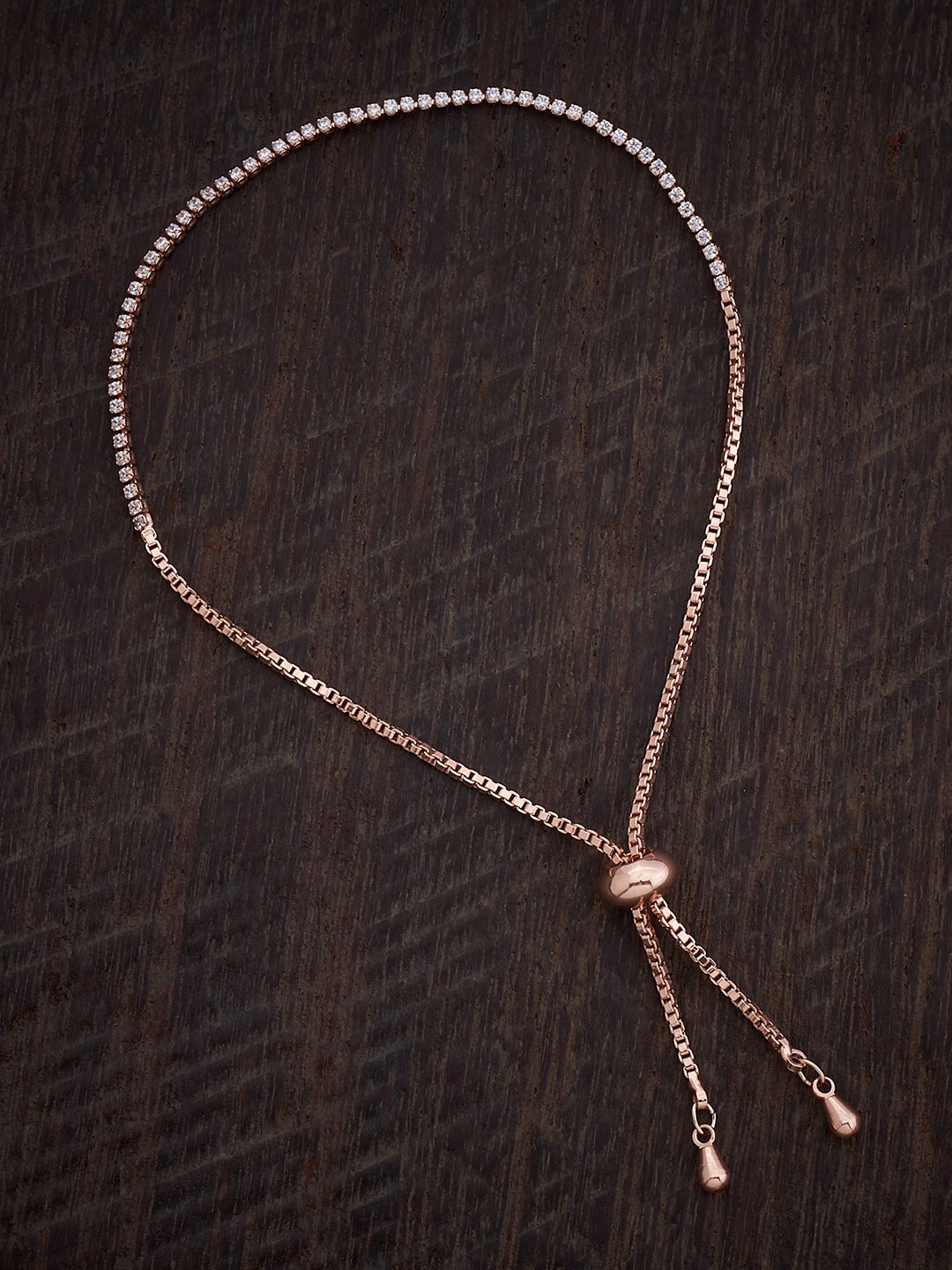 

Kushal's Fashion Jewellery Rose Gold-Plated CZ Wraparound Bracelet
