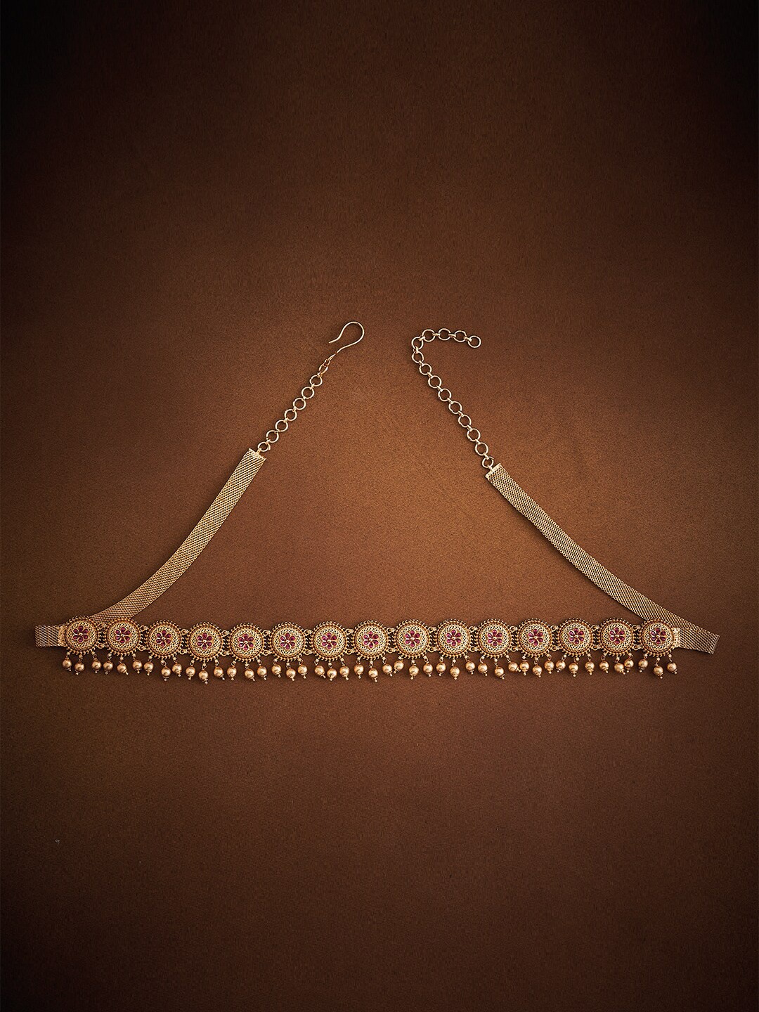 

Kushal's Fashion Jewellery Gold-Plated Artificial Stones Studded Waist Chain