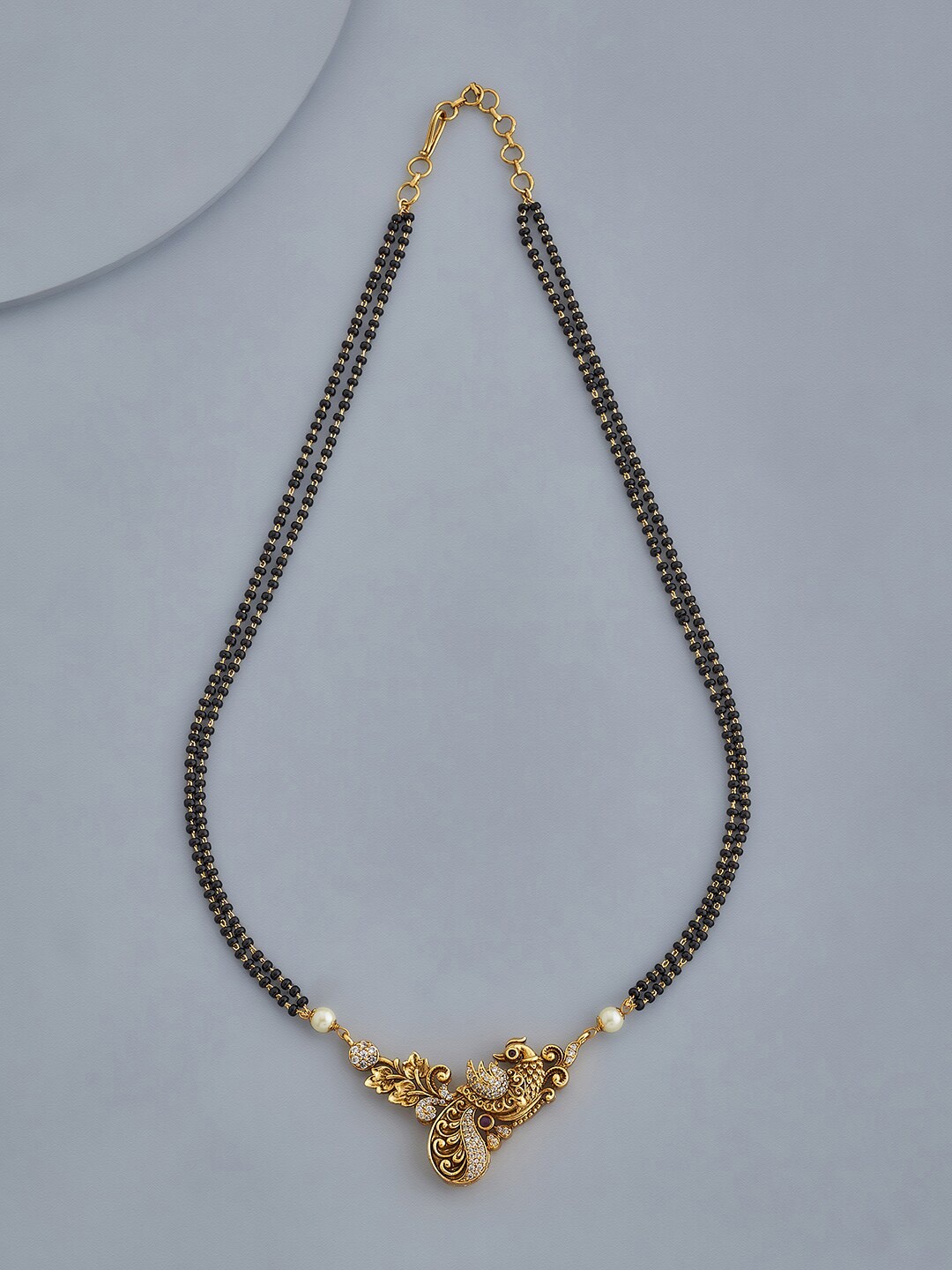 

Kushal's Fashion Jewellery Artificial Stones and Beads Mangalsutra, Gold