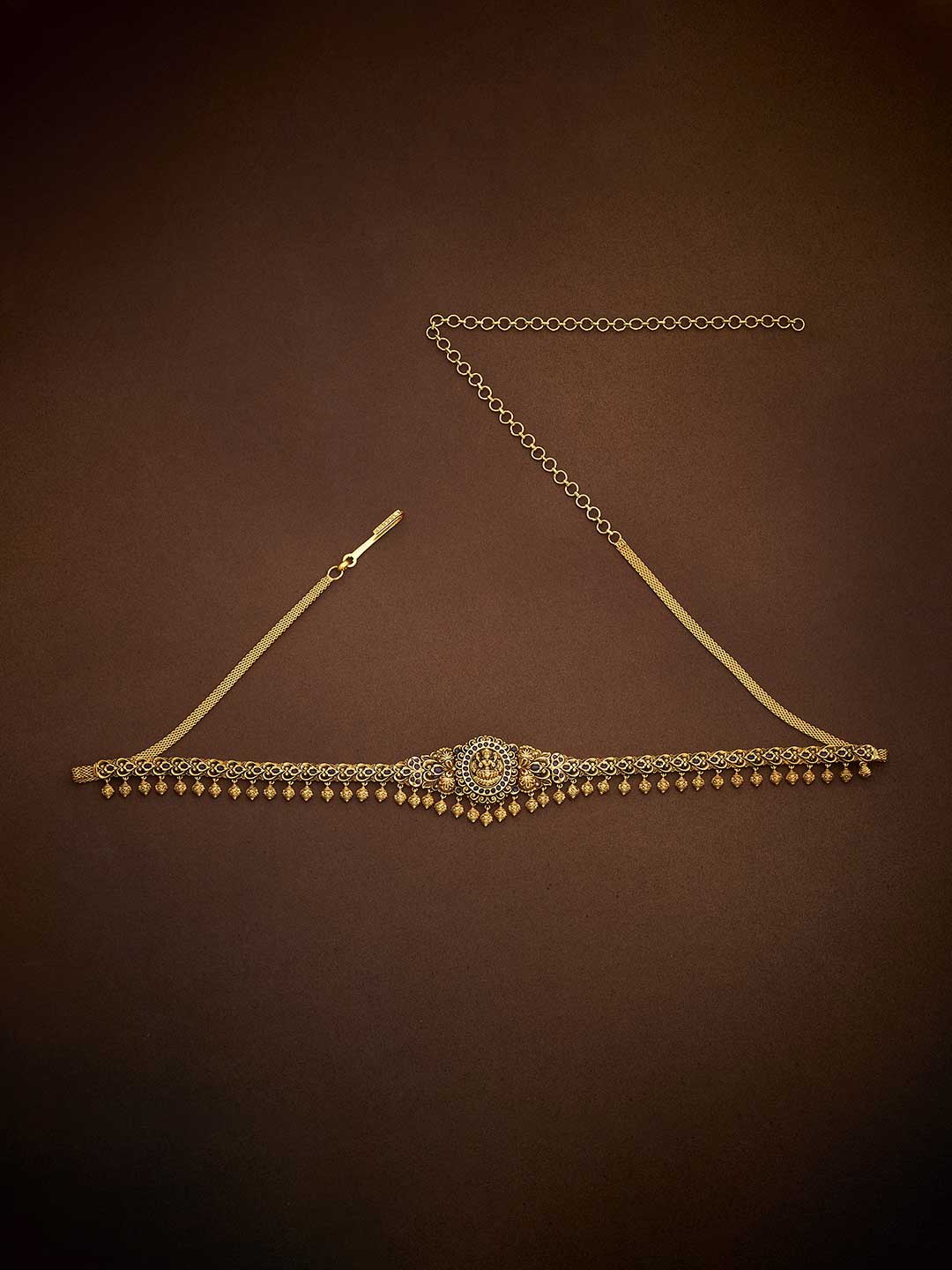 

Kushal's Fashion Jewellery Gold-Plated Stones Studded Waist Chain
