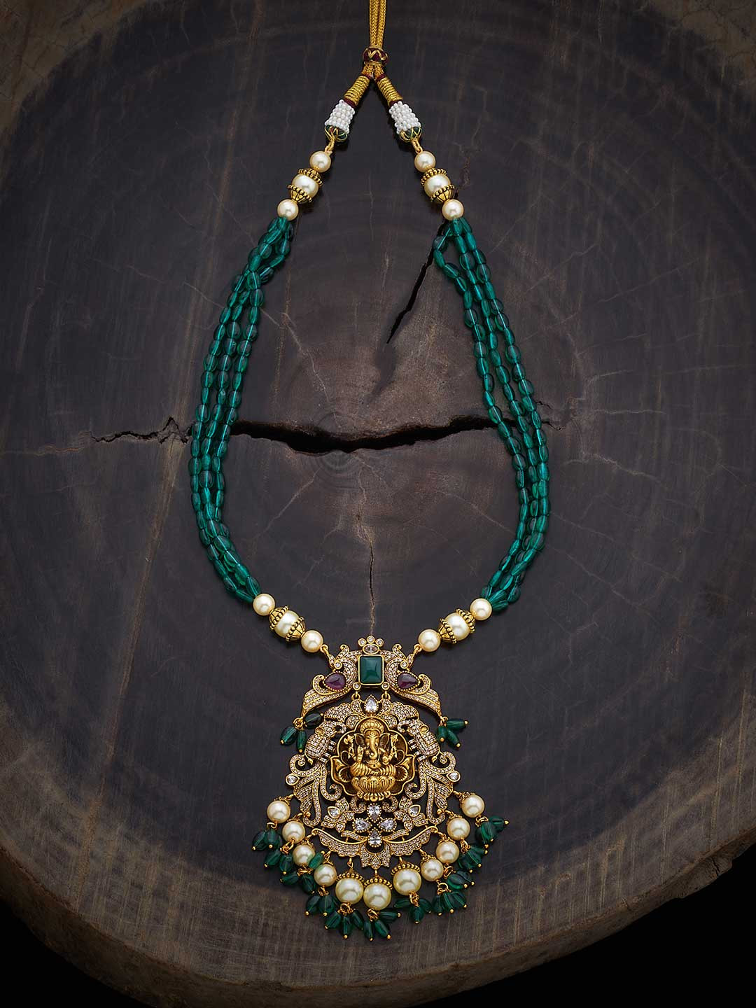 

Kushal's Fashion Jewellery Artificial Stones Gold Plated Antique Necklace