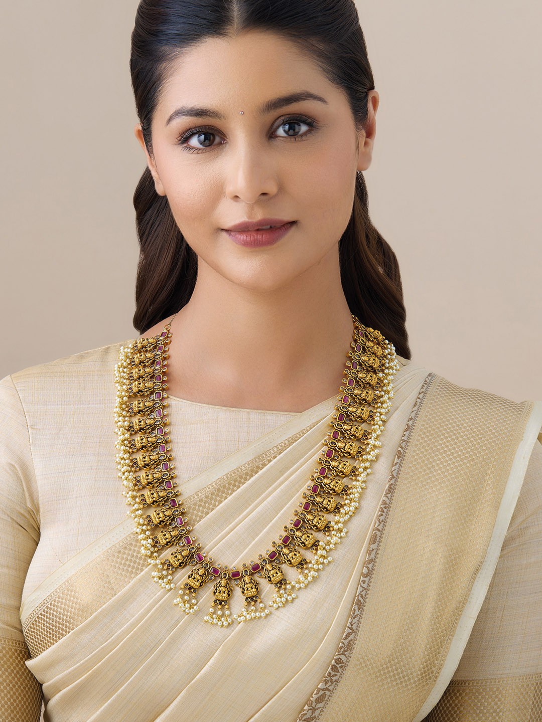 

Kushal's Fashion Jewellery Gold-Plated Antique Necklace