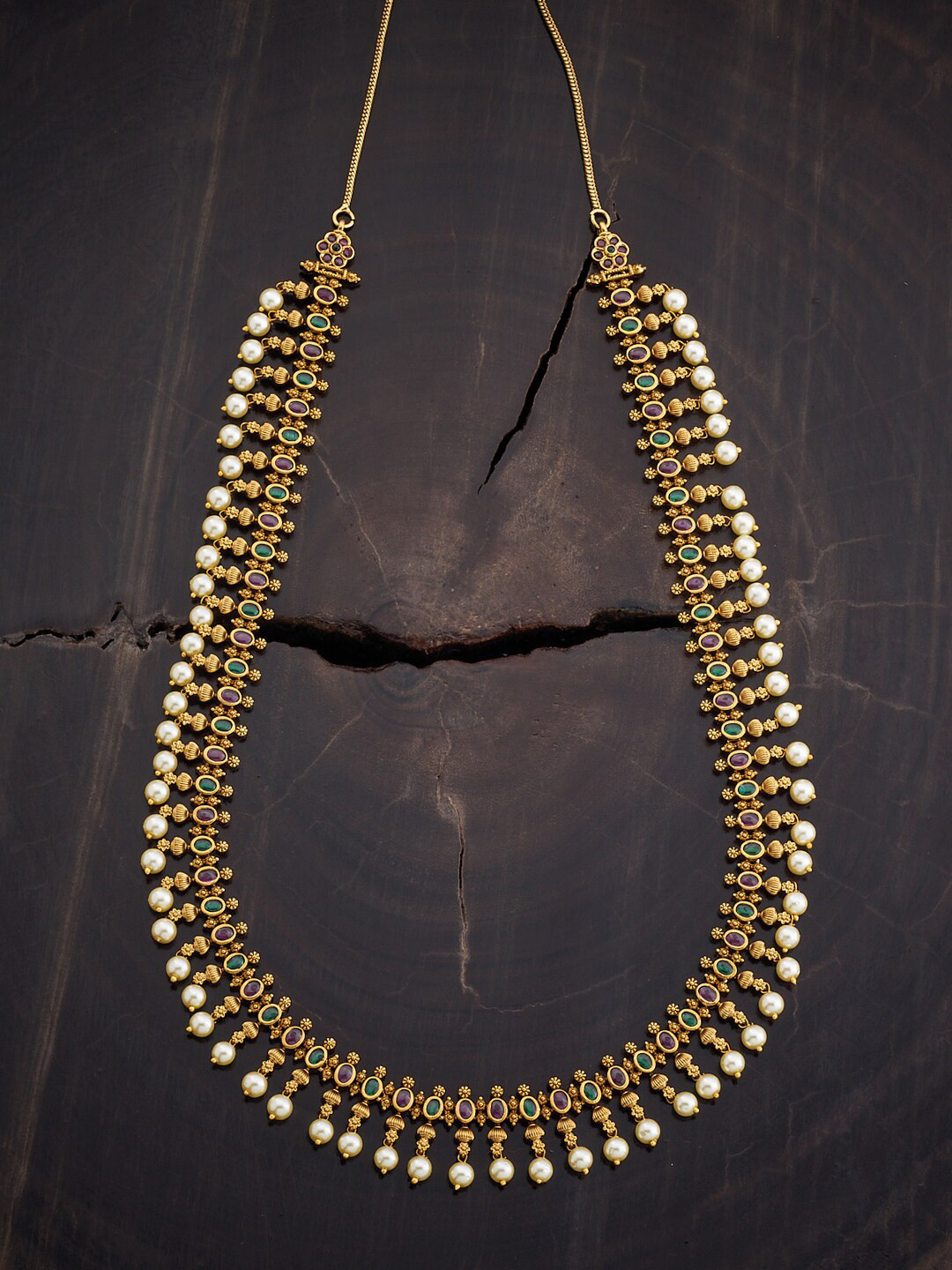 

Kushal's Fashion Jewellery Gold-Plated Antique Necklace