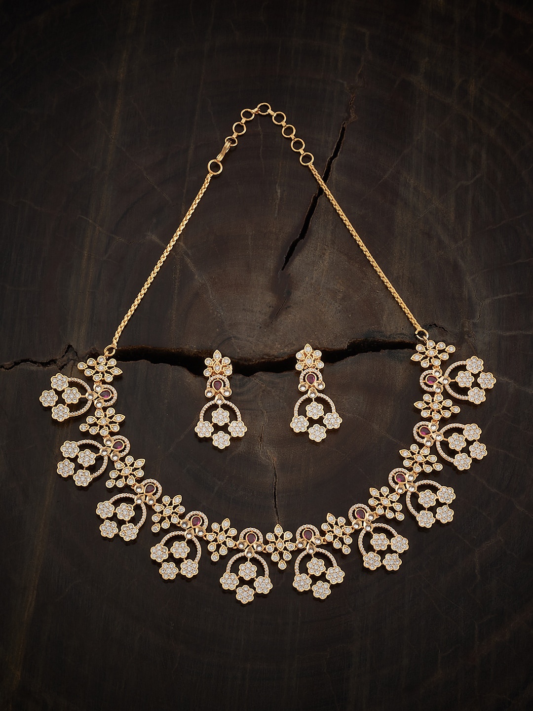 

Kushal's Fashion Jewellery Gold-Plated CZ Studded Jewellery Set
