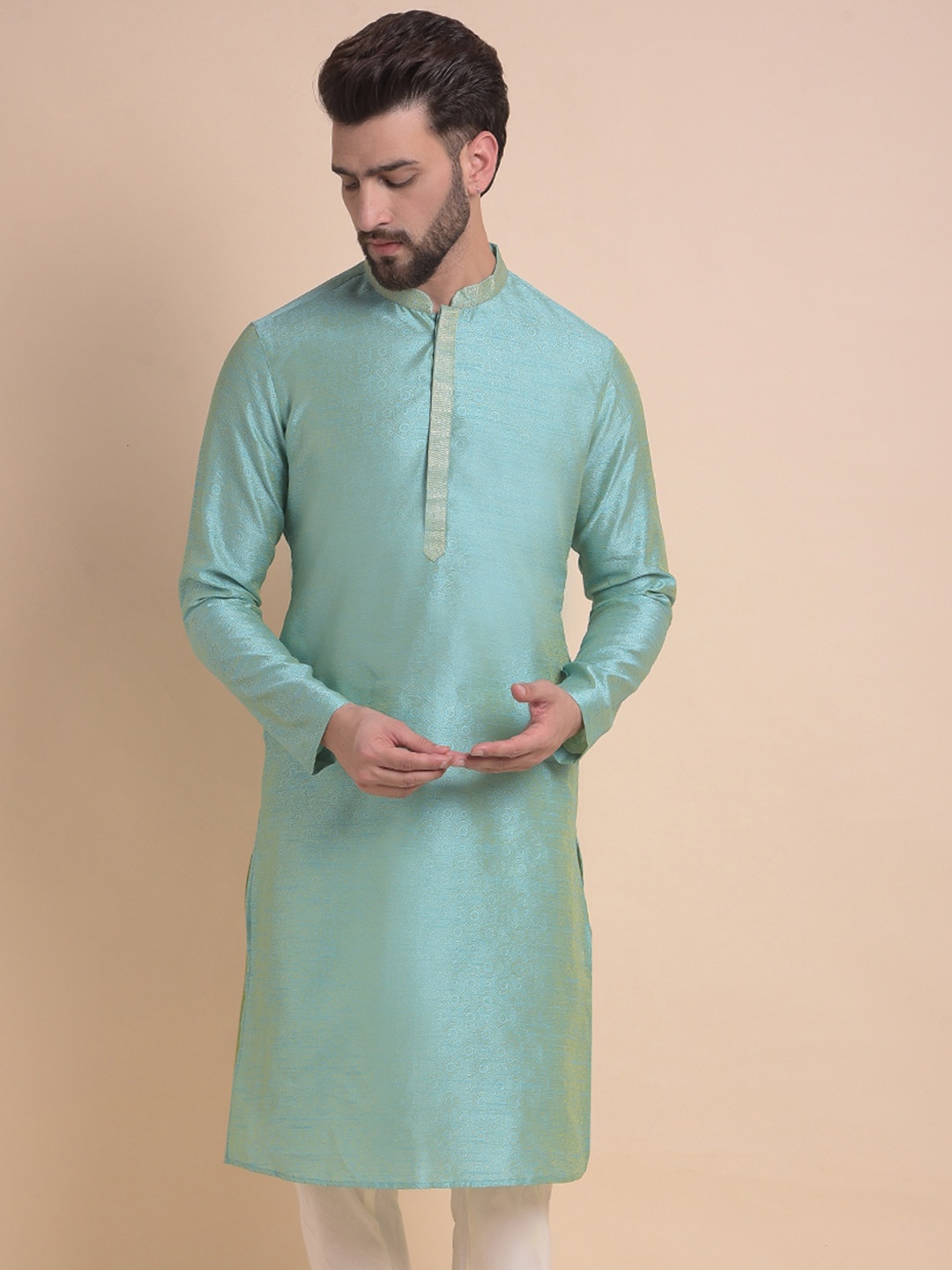 

Anouk Men Mirror Work Kurta, Blue