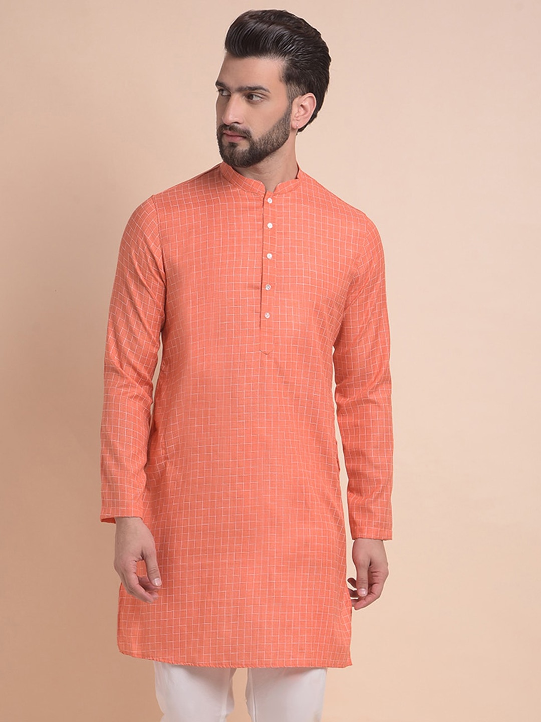 

Anouk Men Thread Work Kurta, Orange