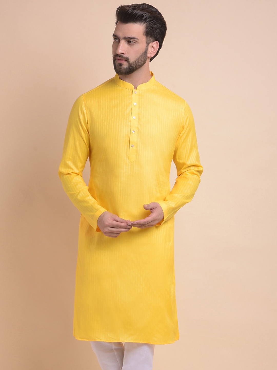 

Anouk Men Thread Work Kurta, Yellow