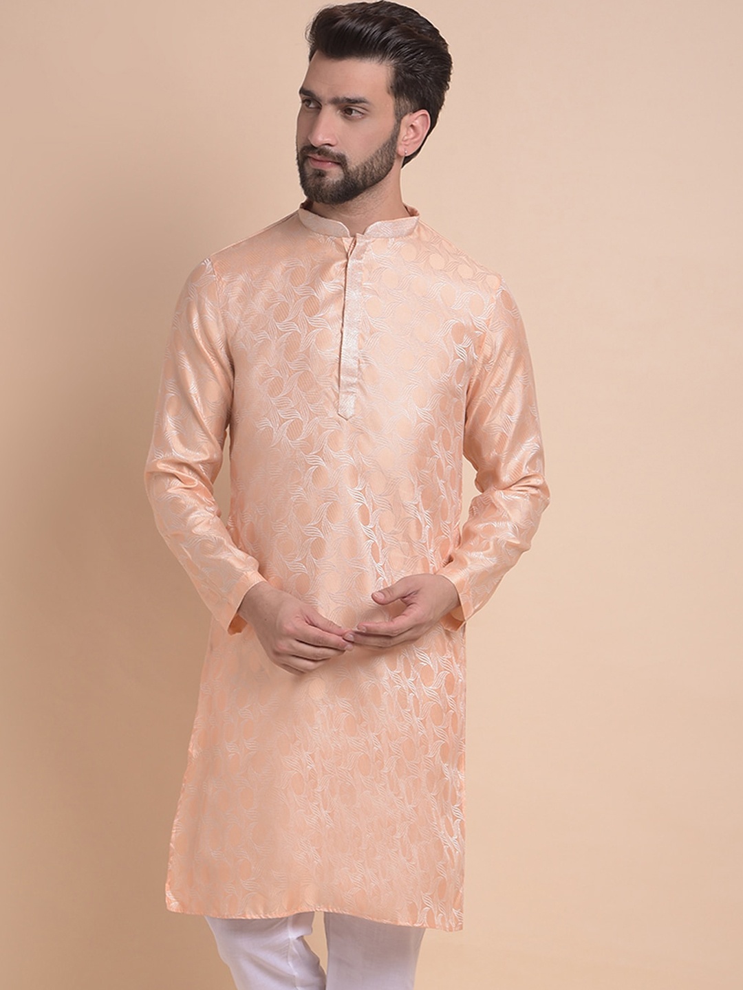 

Anouk Men Thread Work Kurta, Orange