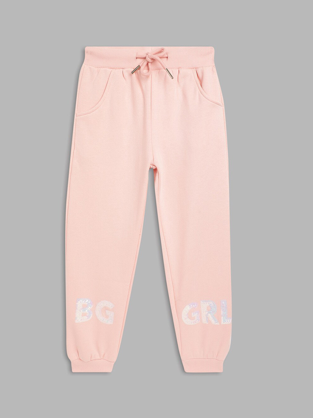 

Blue Giraffe Girls Printed Mid Rise Joggers, Pink