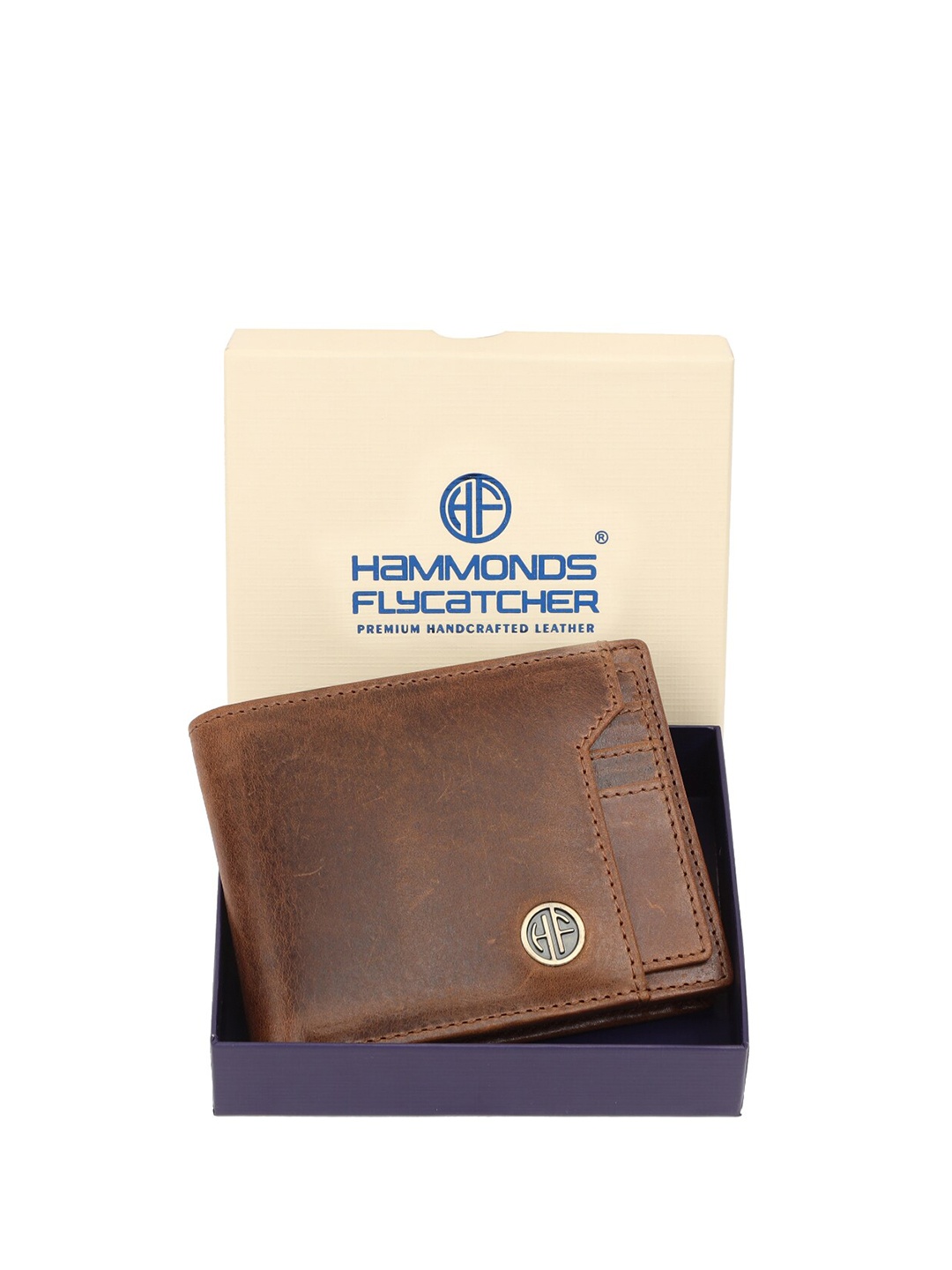 

HAMMONDS FLYCATCHER Men Leather Two Fold Wallet, Brown
