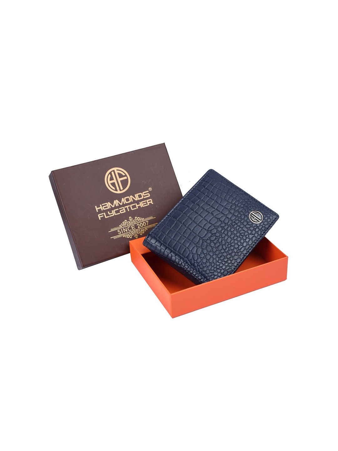 

HAMMONDS FLYCATCHER Men Textured Leather Two Fold Wallet, Blue