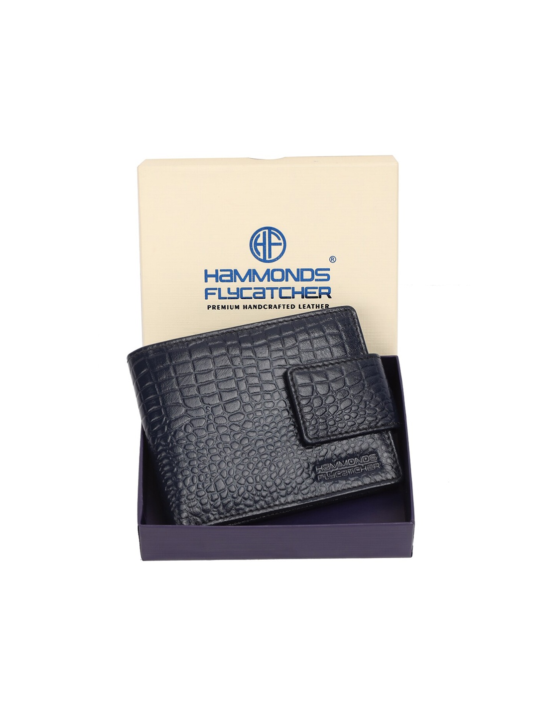 

HAMMONDS FLYCATCHER Men Textured Leather Two Fold Wallet, Blue