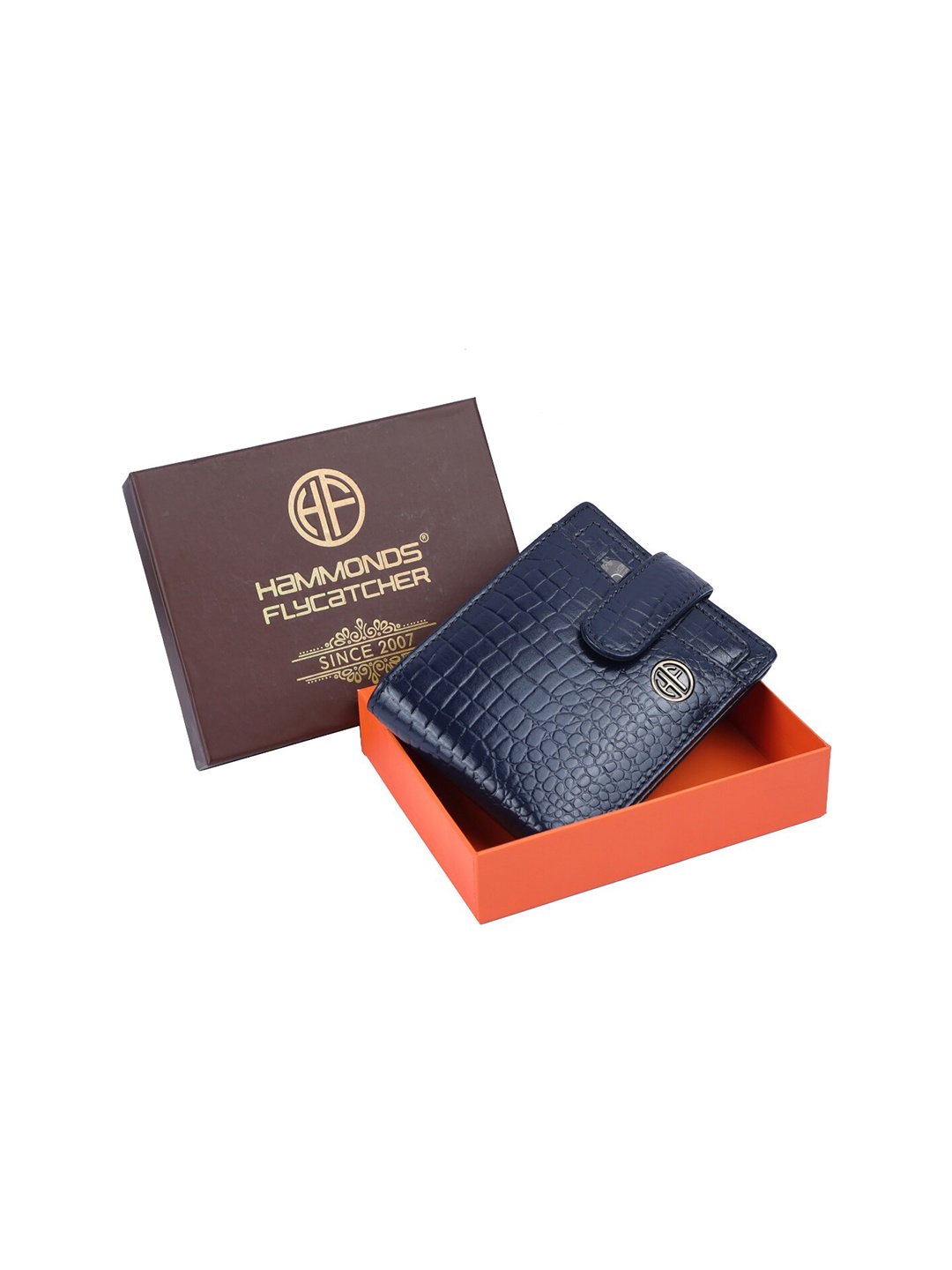 

HAMMONDS FLYCATCHER Men Textured Leather Two Fold Wallet, Blue