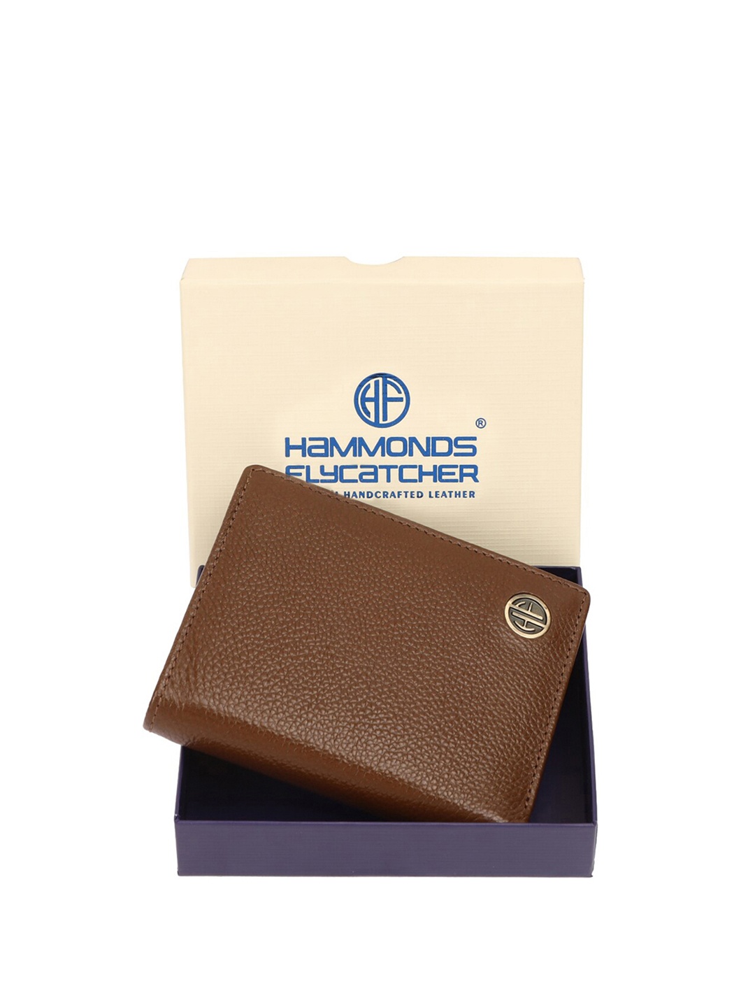 

HAMMONDS FLYCATCHER Men RFID Protected Leather Two Fold Wallet, Brown