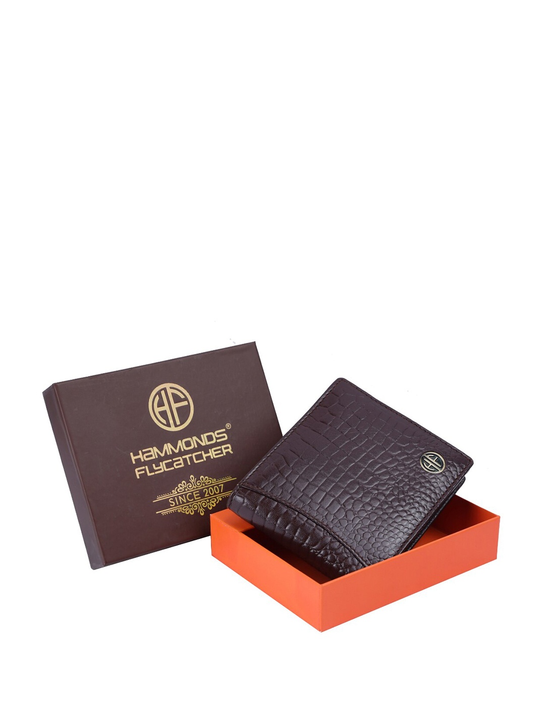 

HAMMONDS FLYCATCHER Men Textured Leather Two Fold Wallet, Brown