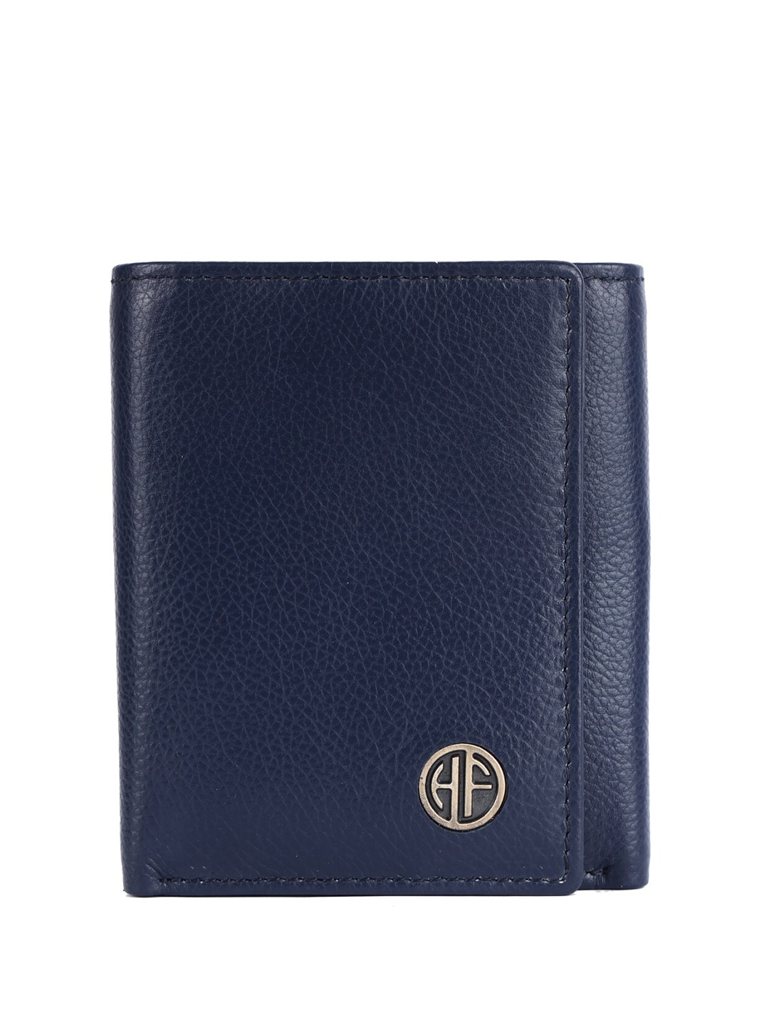 

HAMMONDS FLYCATCHER Men Textured Leather Two Fold Wallet, Navy blue